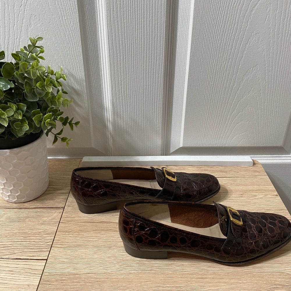 Salvatore Ferragamo Crocodile Loafers Size 6.5 A2 - Picture 5 of 12